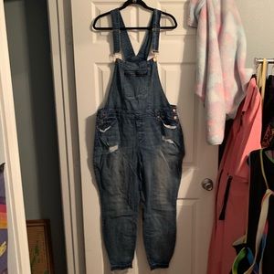 Refuge Plus Size Released Hem Overalls Indigo 20